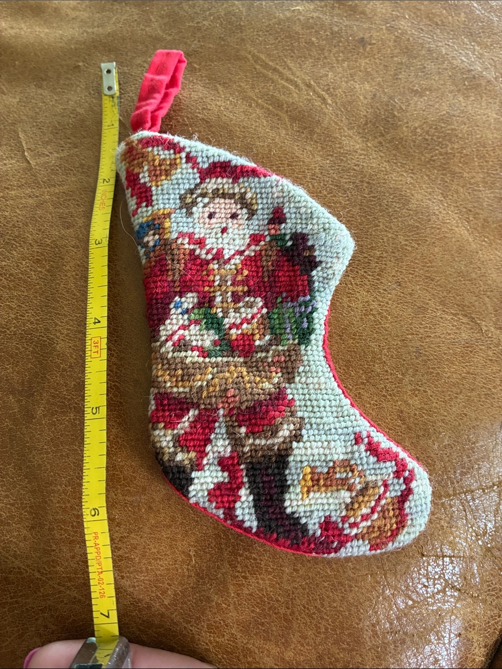 Pair of Small needle point stockings - Picture 4 of 4